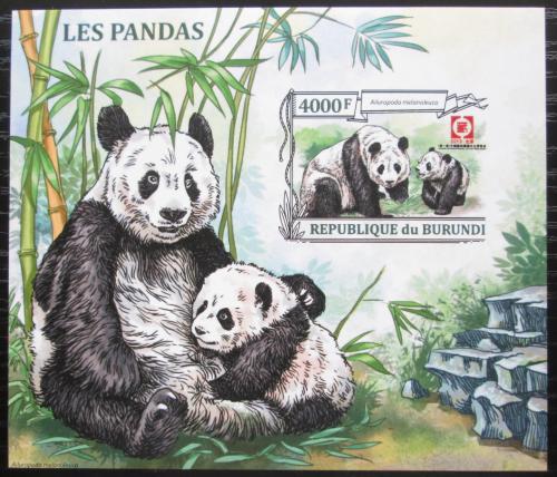 Poštovní známka Burundi 2013 Pandy neperf. Mi# N/N