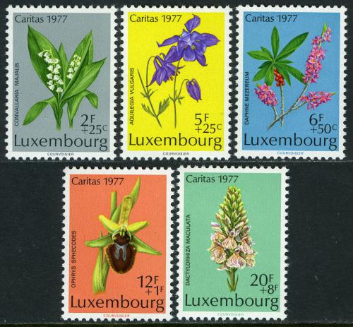 Poštovní známky Lucembursko 1977 Chránìné rostliny Mi# 957-61