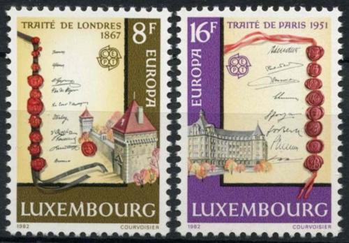Poštovní známky Lucembursko 1982 Evropa CEPT, historické události Mi# 1052-53