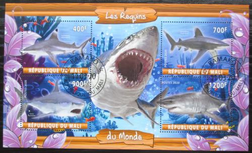 Poštovní známky Mali 2020 Žraloci Mi# N/N