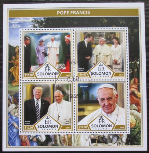 Poštovní známky Šalamounovy ostrovy 2017 Papež František Mi# 4627-30 Bogen Kat 12€