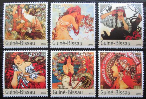 Poštovní známky Guinea-Bissau 2003 Umìní, Alfons Mucha Mi# 2549-54 Kat 10€