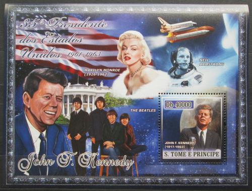 Poštovní známka Svatý Tomáš 2007 Prezident Kennedy, Beatles Mi# Block 584 Kat 11€