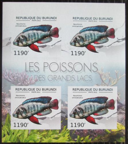 Poštovní známky Burundi 2012 Neochromis omnicaeruleus neperf. Mi# 2779 B Bogen