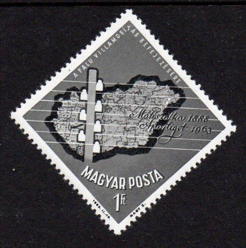 Poštovní známka Maïarsko 1963 Elektrifikace vesnic Mi# 1952