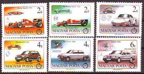 Poštovní známky Maïarsko 1986 Automobily Mi# 3828-33