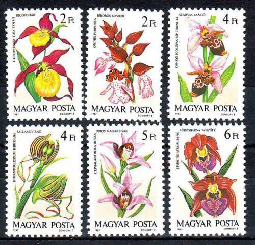 Poštovní známky Maïarsko 1987 Orchideje Mi# 3922-27