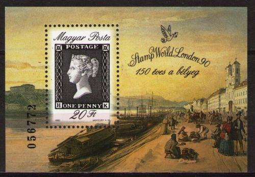 Poštovní známka Maïarsko 1990 Penny Black, 150. výroèí Mi# Block 209 Kat 5.50€