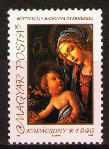 Poštovní známka Maïarsko 1990 Vánoce, umìní, Sandro Botticelli Mi# 4119