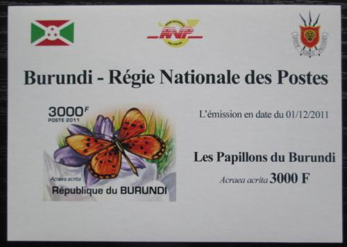 Poštovní známka Burundi 2011 Acraea acrita neperf. DELUXE Mi# 2124 B Block