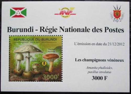 Potovn znmka Burundi 2012 Muchomrka zelen DELUXE Mi# 2746 Block 