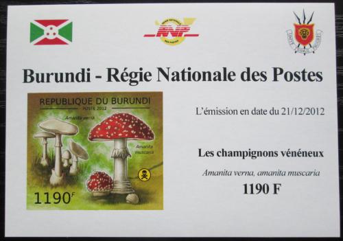Poštovní známka Burundi 2012 Muchomùrka jarní neperf. DELUXE Mi# 2744 B Block