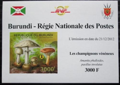 Poštovní známka Burundi 2012 Muchomùrka zelená neperf. DELUXE Mi# 2746 B Block