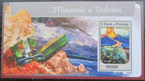 Poštovní známka Svatý Tomáš 2016 Minerály a sopky Mi# Block 1213 Kat 10€