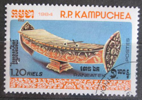 Poštovní známka Kambodža 1984 Hudební nástroj Raneat Ek Mi# 610