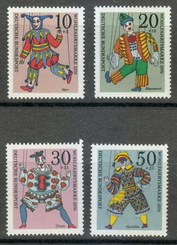 Poštovní známky Nìmecko 1970 Loutky Mi# 650-53
