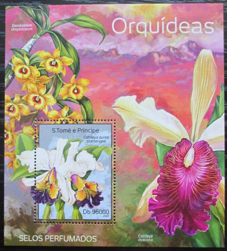Poštovní známka Svatý Tomáš 2014 Orchideje Mi# Block 974 Kat 10€