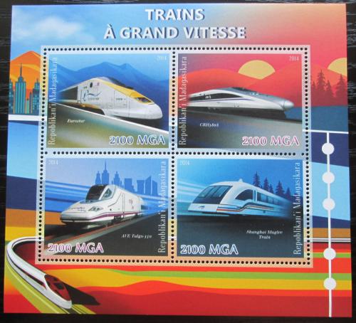 Poštovní známky Madagaskar 2014 Moderní lokomotivy Mi# Mi# N/N