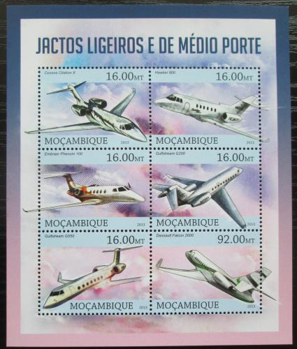 Poštovní známky Mosambik 2013 Proudové letouny Mi# 6581-86 Kat 10€