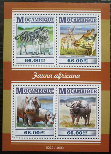 Poštovní známky Mosambik 2015 Africká fauna Mi# 8004-07 Bogen Kat 15€