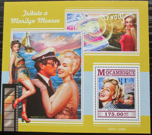 Poštovní známka Mosambik 2015 Marilyn Monroe Mi# Block 1062 Kat 10€