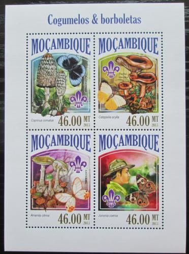 Poštovní známky Mosambik 2013 Motýli, houby a skauti Mi# 6942-45 Kat 11€