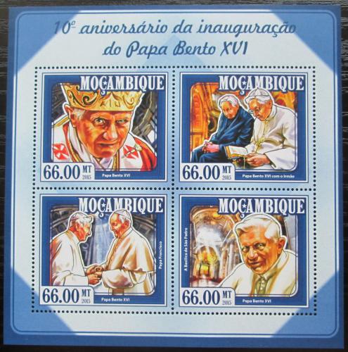 Poštovní známky Mosambik 2015 Papež Benedikt XVI. Mi# 7825-28 Kat 15€