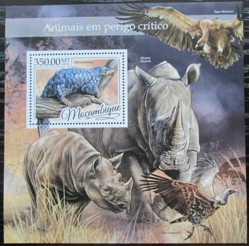 Poštovní známka Mosambik 2016 Ohrožená fauna Mi# Block 1192 Kat 20€