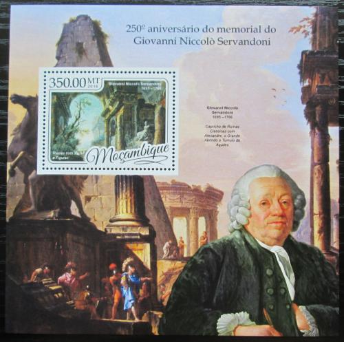 Poštovní známka Mosambik 2016 Giovanni Niccolò Servandoni Mi# Block 1206 Kat 20€