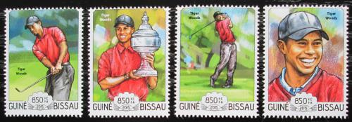 Poštovní známky Guinea-Bissau 2015 Tiger Woods, golf Mi# 7750-53 Kat 14€