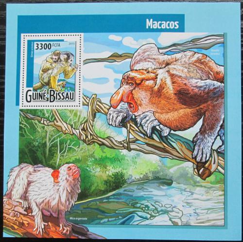 Poštovní známka Guinea-Bissau 2015 Opice Mi# Block 1387 Kat 12€