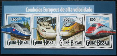 Poštovní známky Guinea-Bissau 2015 Moderní lokomotivy Mi# 7871-74 Kat 14€