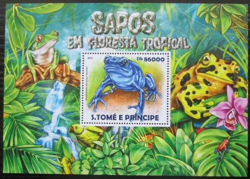 Poštovní známka Svatý Tomáš 2015 Žáby Mi# Block 1078 Kat 8.50€