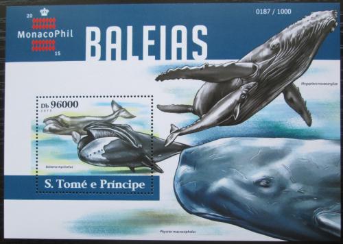 Poštovní známka Svatý Tomáš 2015 Velryby Mi# Block 1122 Kat 10€