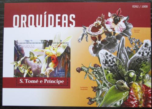 Poštovní známka Svatý Tomáš 2015 Orchideje Mi# Block 1115 Kat 10€