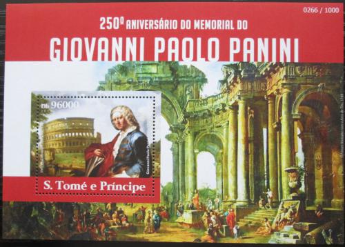 Poštovní známka Svatý Tomáš 2015 Umìní, Paolo Pannini Mi# Block 1097 Kat 10€