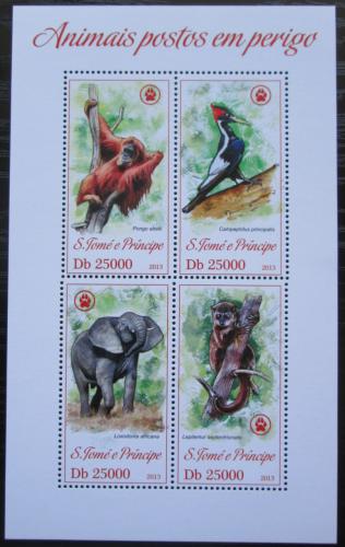 Poštovní známky Svatý Tomáš 2013 Ohrožená fauna Mi# 5286-89 Kat 10€