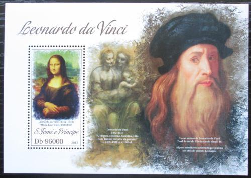Poštovní známka Svatý Tomáš 2013 Umìní, Leonardo da Vinci Mi# Block 921 Kat 10€ 