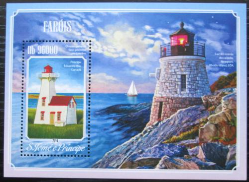 Poštovní známka Svatý Tomáš 2014 Majáky Mi# Block 1039 Kat 10€