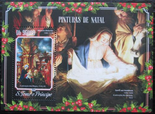 Poštovní známka Svatý Tomáš 2014 Umìní, vánoce Mi# Block 1048 Kat 10€