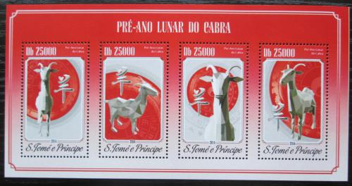 Poštovní známky Svatý Tomáš 2014 Èínský nový rok, rok kozy Mi# 5965-68 Kat 10€