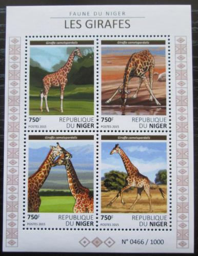 Poštovní známky Niger 2015 Žirafy Mi# 3823-26 Kat 12€