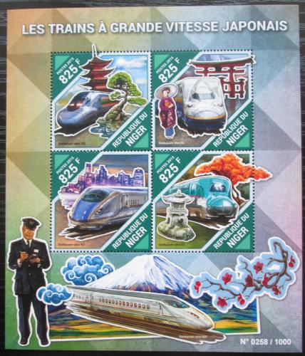 Poštovní známky Niger 2015 Moderní japonské lokomotivy Mi# 3932-35 Kat 13€