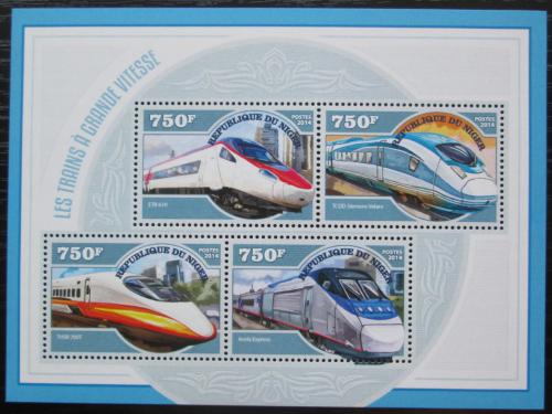 Poštovní známky Niger 2014 Moderní lokomotivy Mi# Mi# 3224-27 Kat 12€