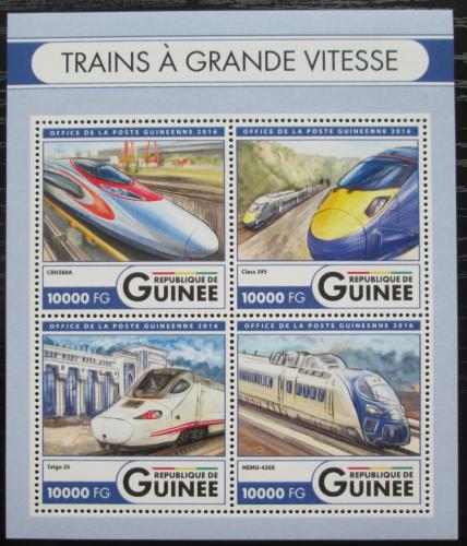 Poštovní známky Guinea 2016 Moderní lokomotivy Mi# 11971-74 Kat 16€