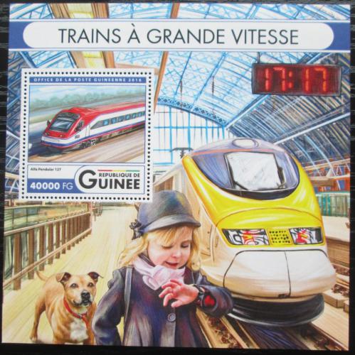 Poštovní známka Guinea 2016 Moderní lokomotivy Mi# Block 2690 Kat 16€