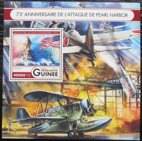 Poštovní známka Guinea 2016 Útok na Pearl Harbor, 75. výroèí Mi# Bl 2697 Kat 16€