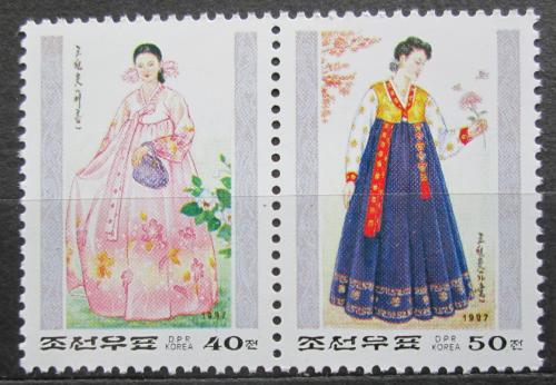 Poštovní známky KLDR 1997 Lidové kroje Mi# Mi# 3956-57