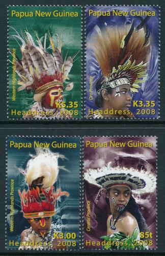 Poštovní známky Papua Nová Guinea 2008 Tradièní úèesy Mi# 1327-30 Kat 10€