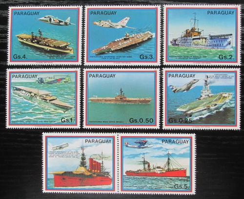 Poštovní známky Paraguay 1983 Letadlové lodì s kupónem Mi# 3656-62
